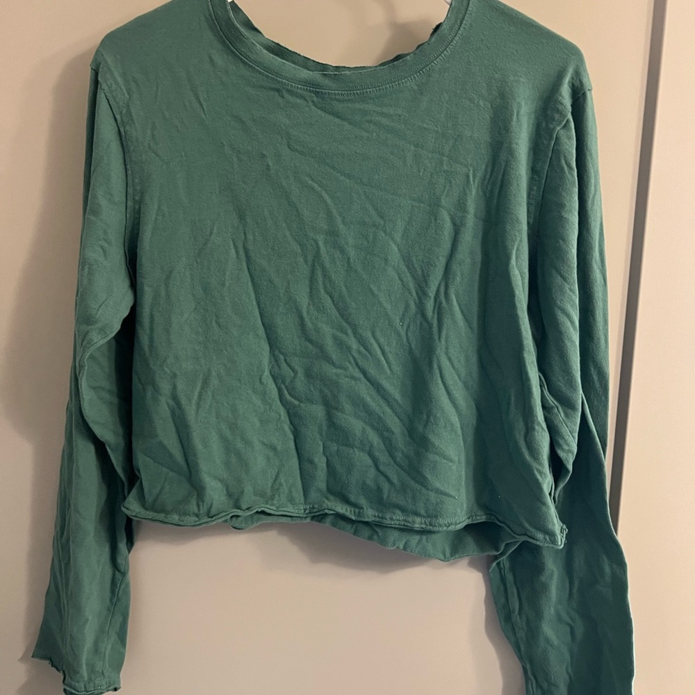 We The Free Green Crop Long Sleeve